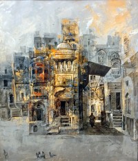 Asghar Ali, 20 x 24 Inch, Acrylic on Canvas, Cityscape Painting, AC-AGA-006